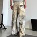 Vintage Washed Distressed 3D Print Jeans - Unisex Baggy Streetwear Denim Pants With Artistic Rips & Wide Leg For Casual Outfits_mkmklike.com