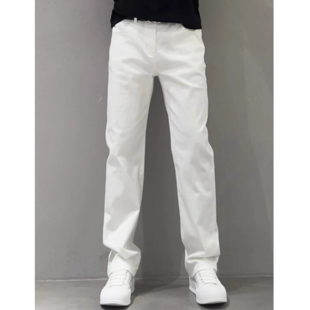 Breathable White Summer Jeans – Lightweight Straight Fit (S-3XL, 68% Cotton)_mkmklike.com