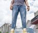 Summer Thin Ripped Nine-point Pants Men's Trendy Brand Fattened Plus Size Denim Nine-point Pants Men's Loose Harlan Pants Men's Pants_mkmklike.com