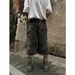 Vintage Camo Cargo Shorts For Men & Women - Distressed Denim With Oversized Pockets, Loose Fit, Streetwear Style_mkmklike.com