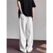 Nordmann White Jeans Men 2025 New Straight Loose Trendy Brand Basic Solid Color Cool Versatile Casual Pants_mkmklike.com