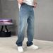 American Style Jeans Men's Spring Plus Size High Street Loose Straight Leg Brand Trendy Maillard Versatile Casual Pants_mkmklike.com