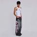 Women's Trendy Washed Distressed Printed Jeans Hip Hop Straight Leg Casual Cotton Pants For Spring/Autumn Summer_mkmklike.com