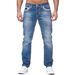 Men's Clothing Double Line Jeans High Elastic Jeans_mkmklike.com