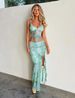 Women's Clothing Set Summer Sexy Printed Camisole + Tight Slit Irregular Long Skirt_mkmklike.com