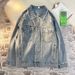 Men's Casual Denim Jacket - Vintage Washed Blue Loose Fit Spring Autumn Coat With Multiple Pockets_mkmklike.com