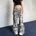 Women's Clothing Retro Camouflage Paratrooper Pants Ins Street Loose Design Micro Flared Workwear Trousers_mkmklike.com