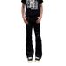 Men's Retro Lace-Up Black Stretch Cargo Jeans - High-Waisted Slim Fit Bootcut Pants For Spring & Summer_mkmklike.com