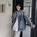MYQ Double Bar Stand Collar Denim For Men Spring Loose Cool Jacket Korean Style Trendy High-end Feel Outfit_mkmklike.com