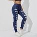 Women's Clothing Ripped Raw Edge High Elastic Women's Denim Skinny Pants_mkmklike.com