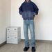 Men's Clothing American Retro Cleanfit Loose Flared Jeans Vintage Cleanfit Wide Leg Flared Jeans High Street Vibe Slimming Casual Washed Denim Pants_mkmklike.com
