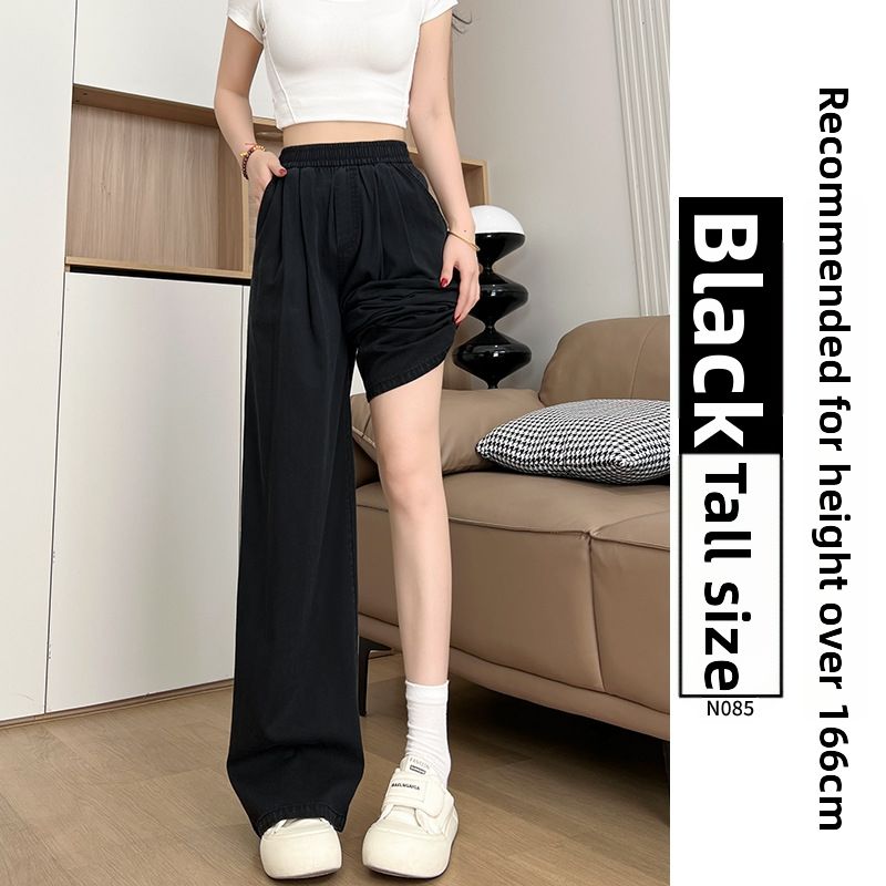 Women's Lyocell Tencel Jeans Summer Thin Loose Fit plus Size Straight Leg Wide Leg Pants for Curvy And Petite Figures_mkmklike.com