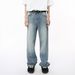 Men's Clothing Autumn Retro Distressed Washed White Jeans Loose And Versatile Mopping Casual Pants_mkmklike.com