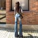 In-stock American Retro Washed Frayed Fleece-lined Thickened Slim-fit Stretch Straight-leg Jeans For Women_mkmklike.com