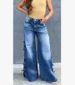 Women's Elegant Wide Leg Jeans Fashionable Versatile American Street Style_mkmklike.com