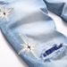 Spot Jeans Men's Light Color Slim Fit Skinny Jeans Embroidered Distressed Sequined Patch Work Casual Denim Pants_mkmklike.com