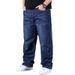 Men's Relaxed Fit Stretch Denim Jeans For Big And Tall | Comfortable Straight Leg Loose Fit Trousers_mkmklike.com