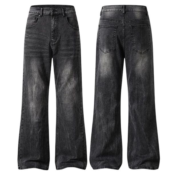 Men's Clothing & Archer0603 & Autumn/Winter New Style Extra Long, Height Enhancing American Retro Distressed Slimming Flare Lightning Black Jeans_mkmklike.com