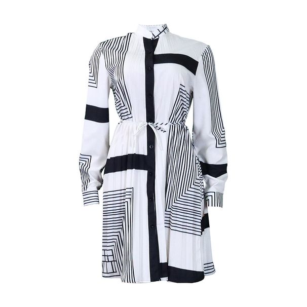 Women's Clothing printed pleated fashion strap casual large size dress_mkmklike.com