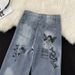 2026 American Retro Graffiti Pattern Ripped Loose Drape Jeans Men's Street Trend Casual Straight Trousers_mkmklike.com