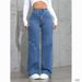 Women's High Waist Straight Leg Jeans - Sweet & Spicy Fashion Denim Pants For Casual Streetwear (Black, Light Blue, Medium Blue, Dark Blue, Gray)_mkmklike.com