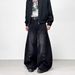 Vintage Washed Denim Jeans For Men – Distressed Wide-Leg Trousers With O-Ring Grommet Details (S-3XL)_mkmklike.com