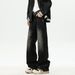 Wear And Tear Washed Denim Jeans For Women 2025 New Trendy Brand Vibe Straight Tube Versatile Loose Wide Leg Pants_mkmklike.com