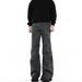 Men's Straight Leg Cargo Jeans Wrinkled Loose Fit Wide Leg High Street Style Trendy Casual Trousers_mkmklike.com