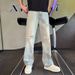 Men's Washed Vintage Ripped Jeans Thin Summer Style Casual Straight Leg Pants For Spring And Autumn_mkmklike.com