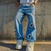 Cross-border Trade Men's Trendy Fashion Simple Loose Straight Casual Jeans_mkmklike.com