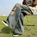Nordmann American High Street Ripped Jeans For Men Loose Wide-Leg Floor-Length Pants Autumn Winter Vintage Versatile Casual_mkmklike.com
