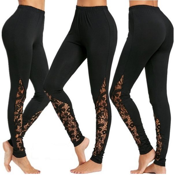 Lace Splice Sexy Slim Fit Sports Casual Yoga Bottom Leggings_mkmklike.com