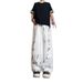 Graffiti Scimitar Jeans Men's Spring And Autumn American High Street Cleanfit Ruffian Handsome Design Sense Versatile Wide-leg Trousers_mkmklike.com
