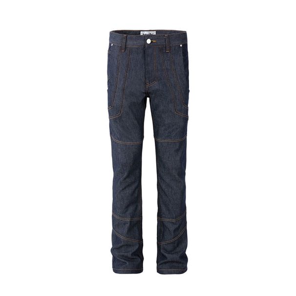 Slim Fit Denim Straight-Leg Men's Trendy Brand Heavy Craft Deconstructed Stitching Split Design Pants_mkmklike.com