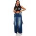 Women's Clothing New Denim Fashion Bag Slit Long Skirt Source_mkmklike.com