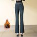 Women's Fleece-lined Thickened Jeans, 2025 Winter New Style, High-waisted, Slimming, Warm, Slightly Flared Pants With_mkmklike.com