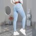 Women's Clothing Fashionable And Versatile Stretchy Skinny Jeans Stretch Skinny Jeans - Slim Fit Light Blue Denim Pants For Everyday Comfort & Style_mkmklike.com
