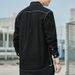 Autumn Men's Cotton Denim Korean Version Loose Inch Top Long Sleeved Shirt Black Trendy Cool Jacket Large Size_mkmklike.com