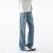 Nordmann High Street Washed Jeans For Men Summer American Style Vintage Large Size Wide Leg Long Design Sense Straight Pants 2025_mkmklike.com