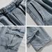 Men's Clothing Double Stereo Pocket Jeans Retro Washed Splicing Straight Loose Trousers_mkmklike.com
