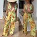 Women's Clothing new wide-leg pants printed trousers mid-waist casual pants_mkmklike.com