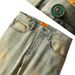Men's Slim Straight Fit Vintage Denim Jeans With Gold Selvedge - Lightweight 12OZ Summer Bamboo Cotton Stretch Comfort_mkmklike.com