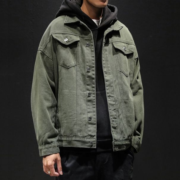 2025 Denim Men's Spring And Autumn New Trend Casual Functional Black Jacket Korean Version Workwear Top_mkmklike.com