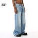 EF JEANS | 2024 New Product, Light Blue Hong Kong Style Retro Trend Straight Loose Casual Jeans For Men And Women_mkmklike.com