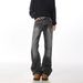 Men's Fashion Washed Smoke Grey Jeans - Vintage Straight & Slight Flare Denim Pants With Trendy Curve Hem_mkmklike.com