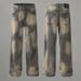 Vintage Washed Distressed Splatter Jeans For Men & Women - High Street Loose Straight Leg Retro Denim Pants_mkmklike.com