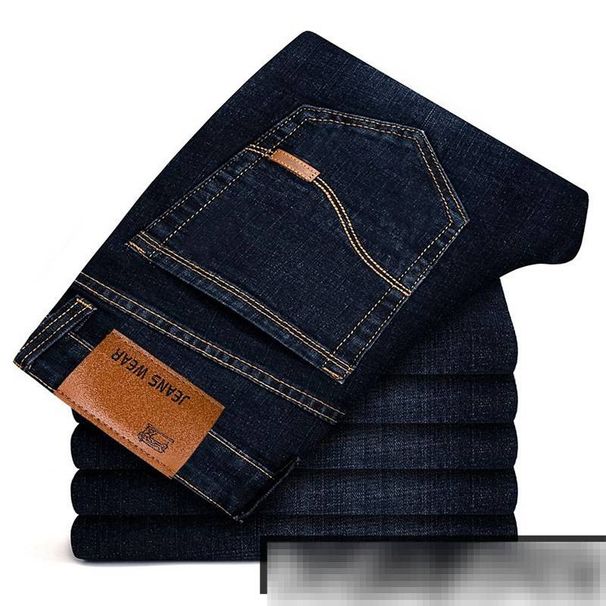 Men's Stretch Denim Jeans - Straight Leg Comfort Fit For Work & Casual Wear - Classic Blue & Black (Multiple Styles & Sizes Available)_mkmklike.com