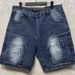 Men's Vintage Washed Denim Shorts - Retro Straight Fit, 80% Cotton For Summer Casual Wear (Lake Blue, Sizes 31-36)_mkmklike.com