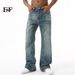 EF JEANS | 2024 New American High Street Simple Painting Slim Fit Washed Jeans Trendy Men_mkmklike.com