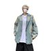 Denim Top Spring/Autumn New Vintage Unique Design Loose Suit Collar Jacket_mkmklike.com